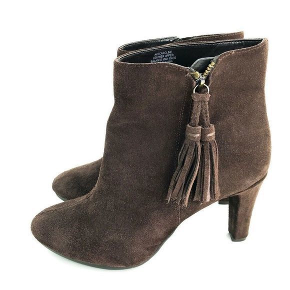 Anne Klein iflex Caroline Womens Size 8.5 Brown Suede Ankle Tassel Zip Booties‎ - Picture 5 of 10